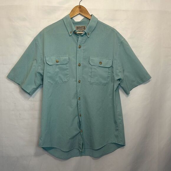 Duluth Trading Co. Men's Vented S/S Button Up Fishing Shirt Size L Green - Picture 1 of 6